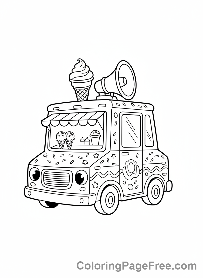 Truck coloring page - Ice Cream Truck