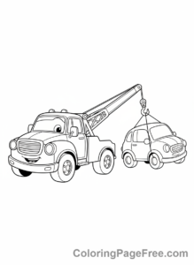 Truck coloring page - Tow Truck Action