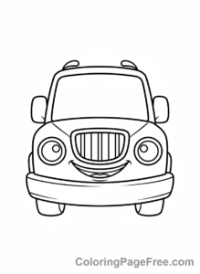 Truck coloring page - Truck Front View