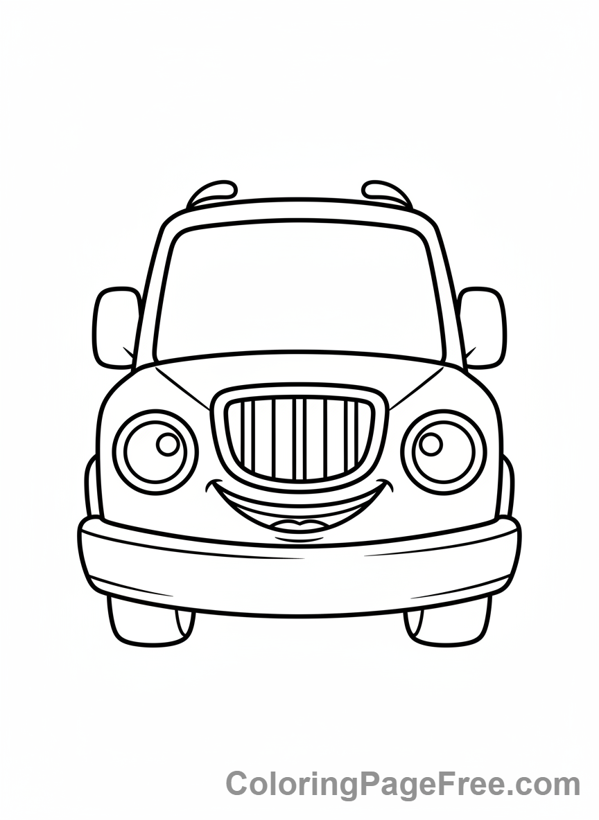 Truck coloring page - Truck Front View