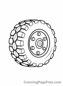 Truck coloring page - Truck Wheel Detail