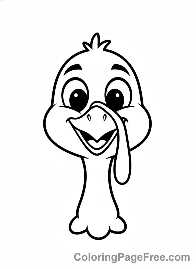 Turkey coloring page - Turkey face close-up