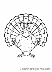 Turkey coloring page - Turkey standing proudly
