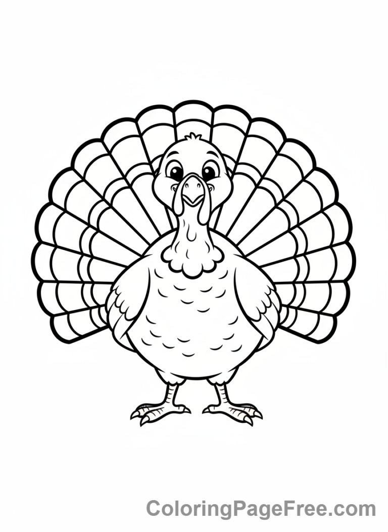Turkey coloring page - Turkey standing proudly