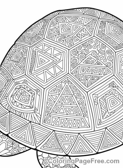 Turtle coloring page - Turtle shell pattern
