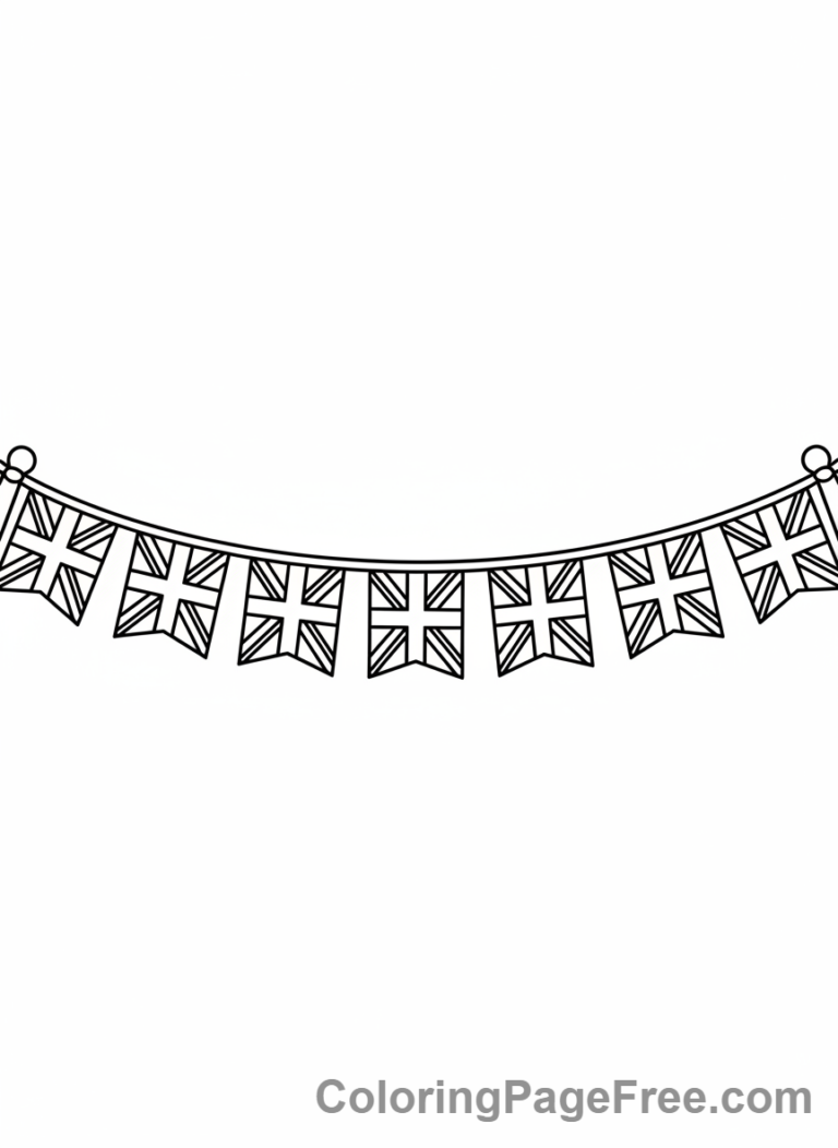 Uk Flag coloring page - Flag banner design