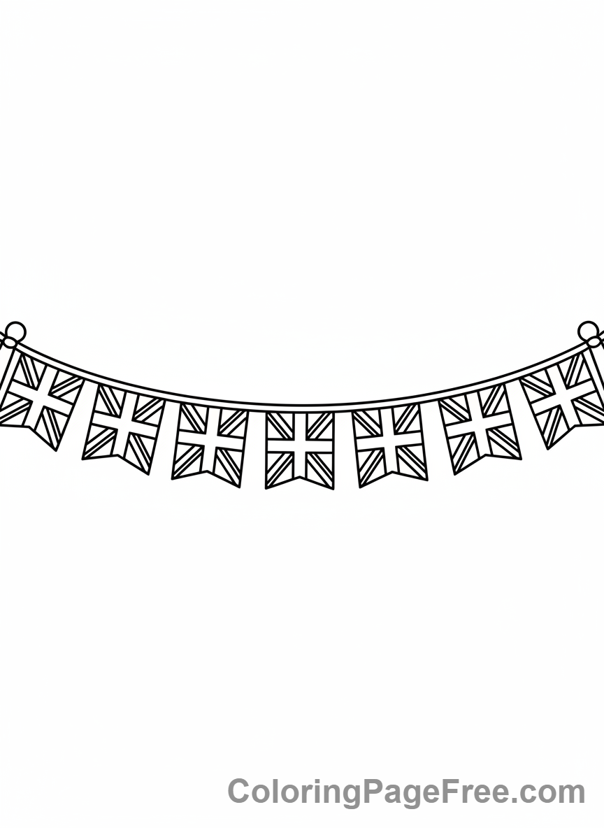 Uk Flag coloring page - Flag banner design