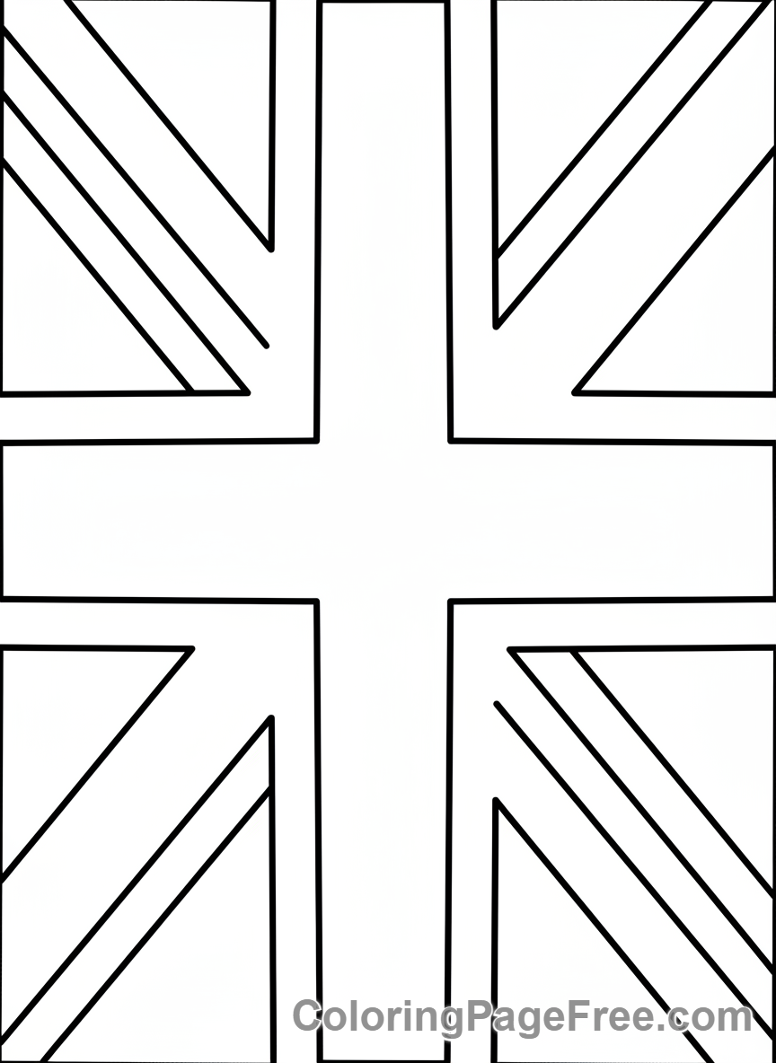 Uk Flag coloring page - Flag pattern close-up