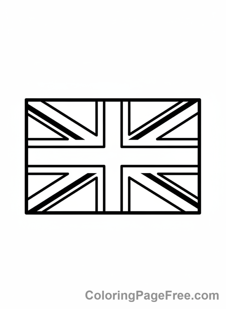 Uk Flag coloring page - UK flag simple