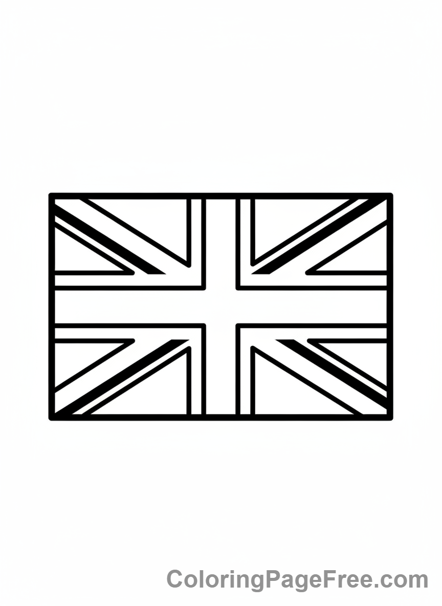 Uk Flag coloring page - UK flag simple