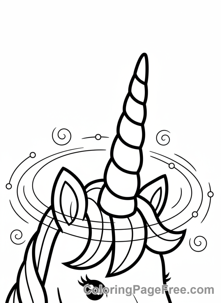 Unicorn coloring page - Unicorn horn magic