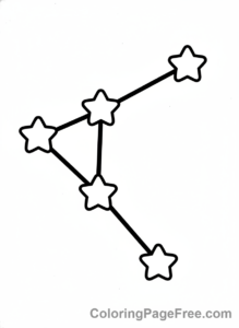 Universe coloring page - Big Dipper constellation