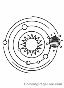 Universe coloring page - Solar System planets