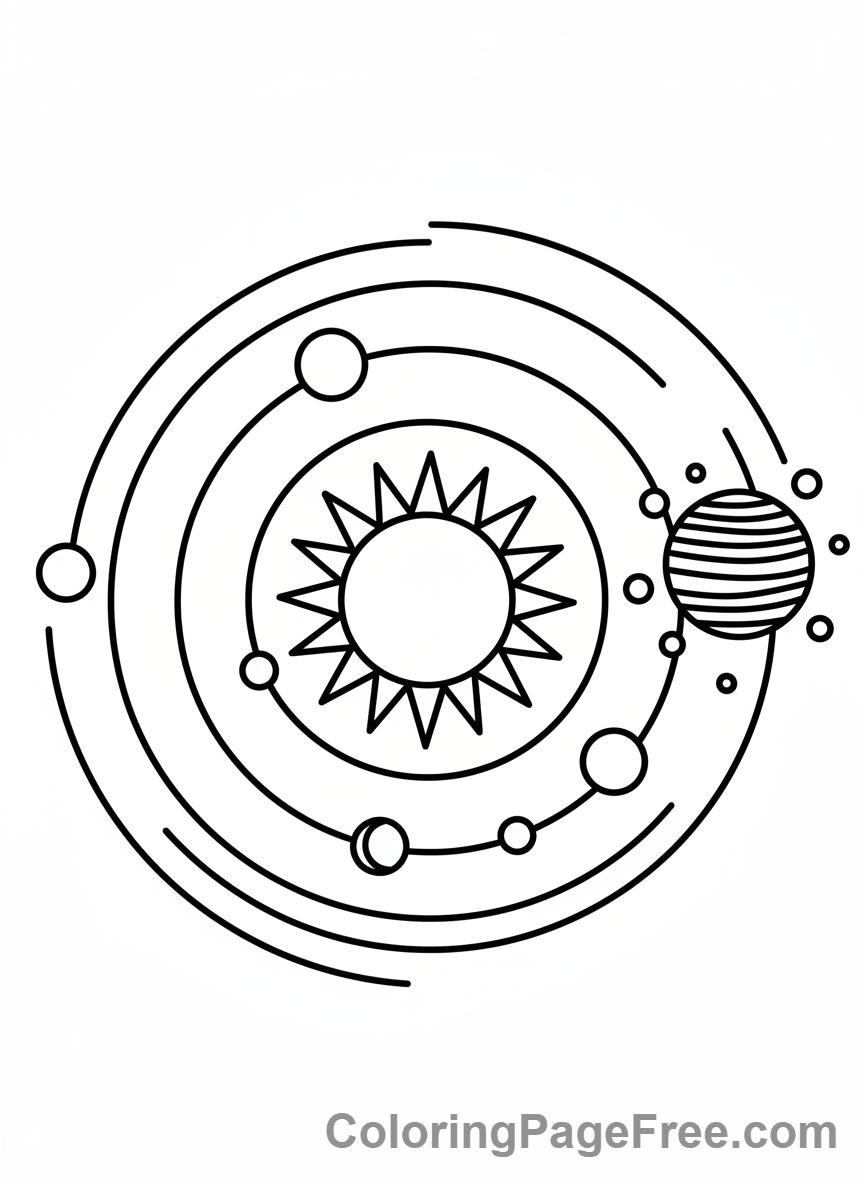 Universe coloring page - Solar System planets