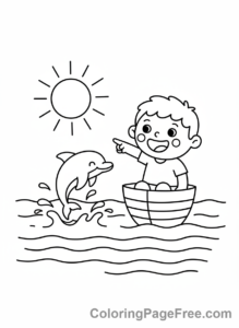 Vacation coloring page - Dolphin Watching Trip