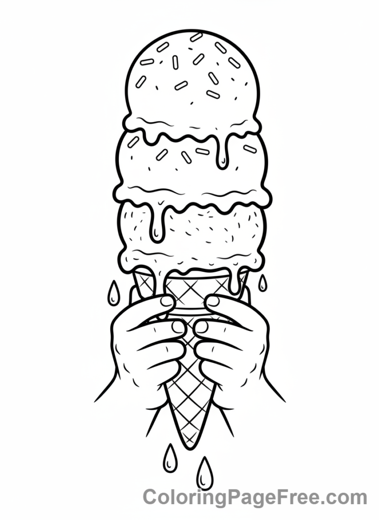 Vacation coloring page - Ice Cream Treat