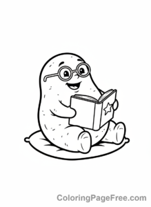 Vegetables coloring page - Potato reading book