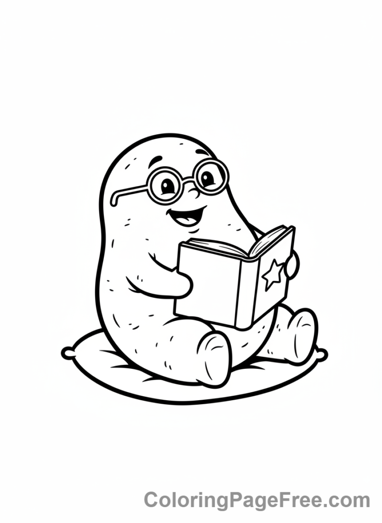 Vegetables coloring page - Potato reading book