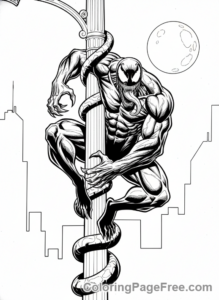 Venom coloring page - Venom coiling menacingly