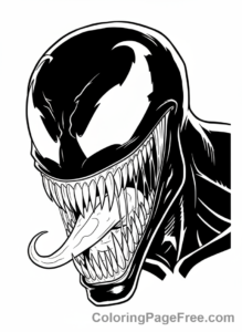 Venom coloring page - Venom creepy smile