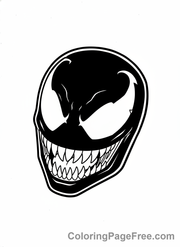 Venom coloring page - Venom curious look
