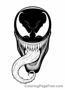 Venom coloring page - Venom face close-up