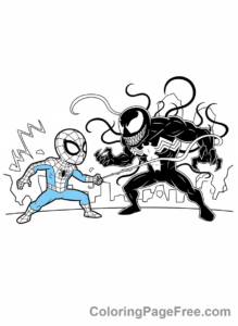 Venom coloring page - Venom vs Spiderman
