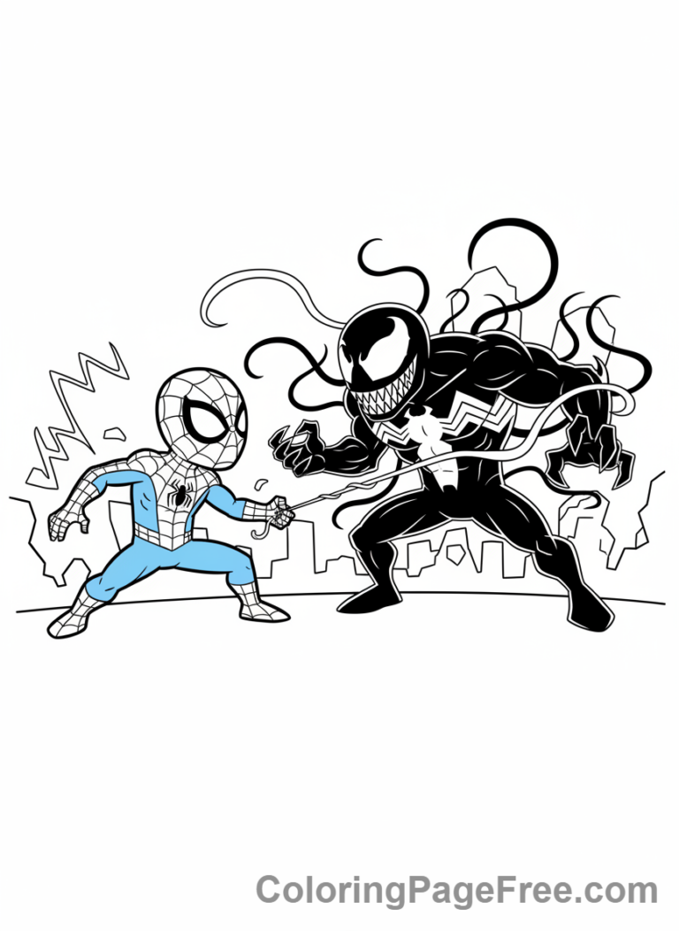 Venom coloring page - Venom vs Spiderman