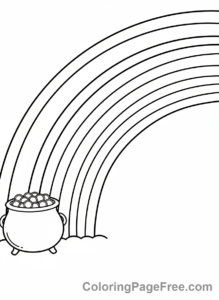 Weather coloring page - Bright rainbow pot