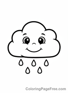 Weather coloring page - Cloud gentle rain