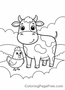 Weather coloring page - Farm animals foggy