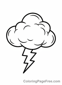 Weather coloring page - Storm cloud lightning