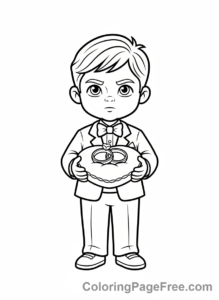Wedding coloring page - Ring bearer boy