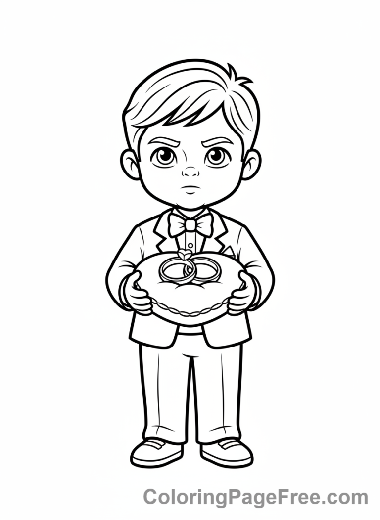 Wedding coloring page - Ring bearer boy