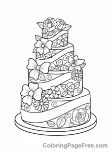 Wedding coloring page - Wedding cake tiers
