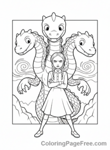 Wednesday coloring page - Wednesday monster