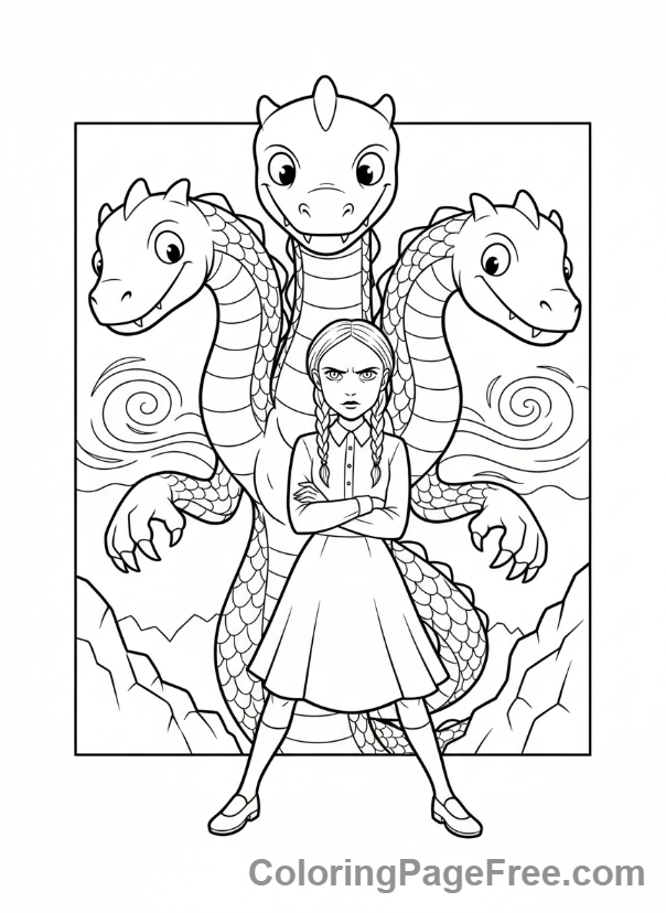 Wednesday coloring page - Wednesday monster