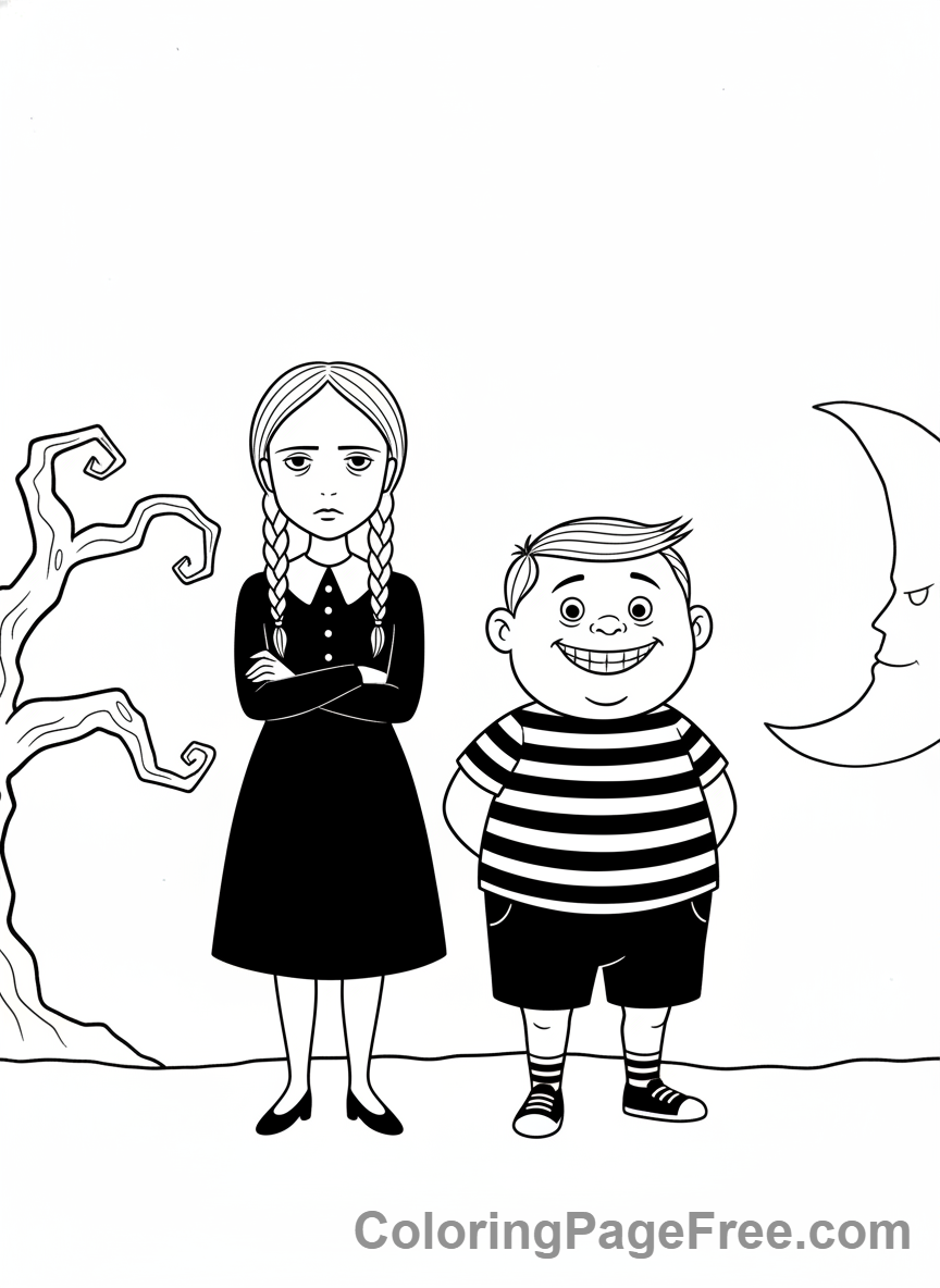 Wednesday coloring page - Wednesday Pugsley