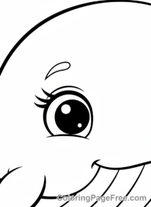 Whale coloring page - Whale eye friendly