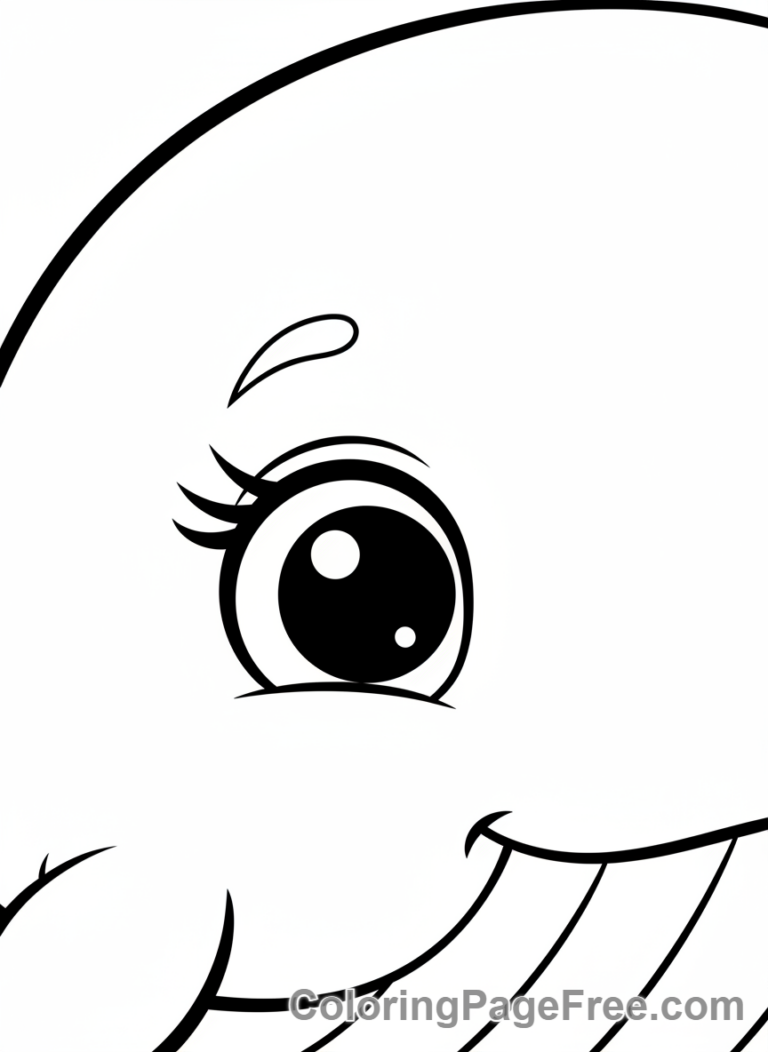 Whale coloring page - Whale eye friendly