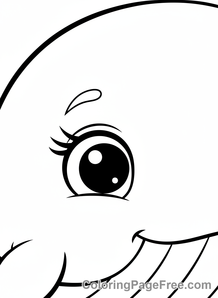 Whale coloring page - Whale eye friendly