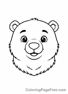 Winter coloring page - Polar bear close-up