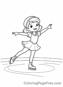 Winter Sports coloring page - Child ice skates