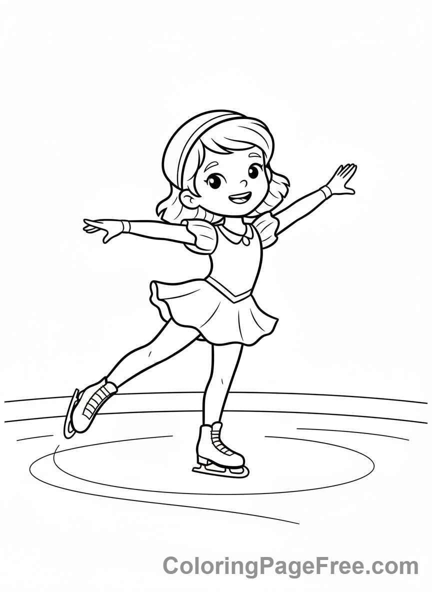 Winter Sports coloring page - Child ice skates