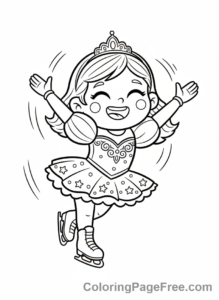 Winter Sports coloring page - Figure skater spin