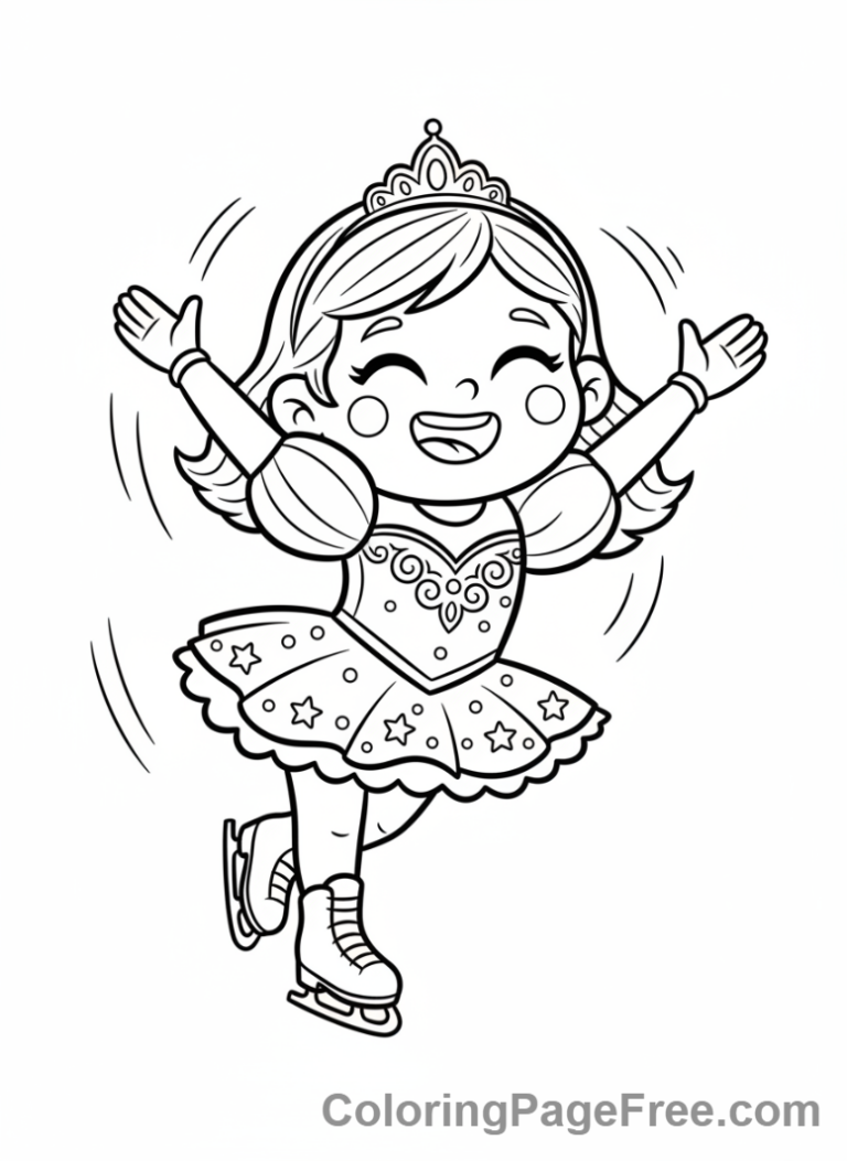 Winter Sports coloring page - Figure skater spin