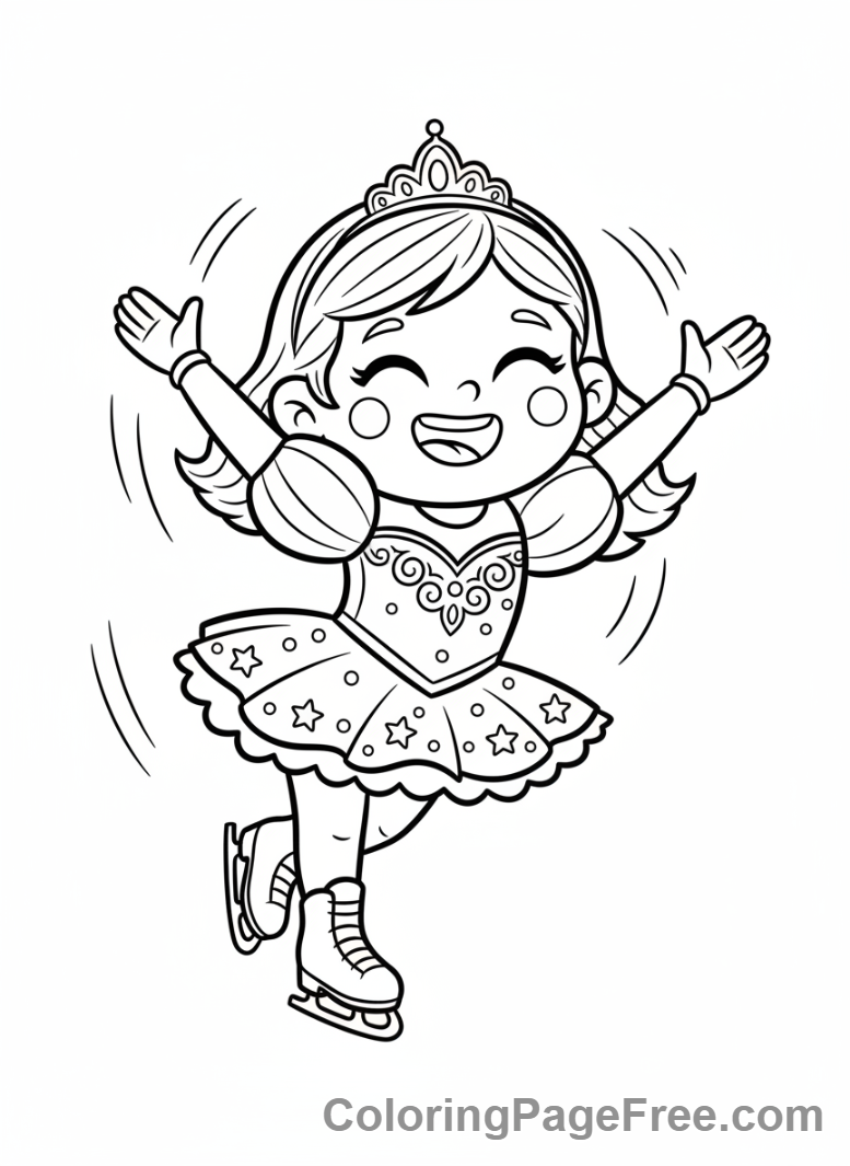 Winter Sports coloring page - Figure skater spin