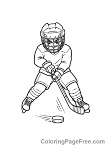 Winter Sports coloring page - Hockey player shoot