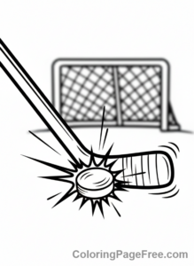 Winter Sports coloring page - Hockey stick puck