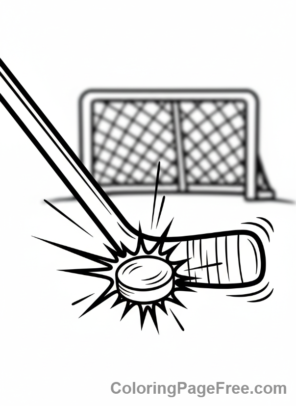 Winter Sports coloring page - Hockey stick puck